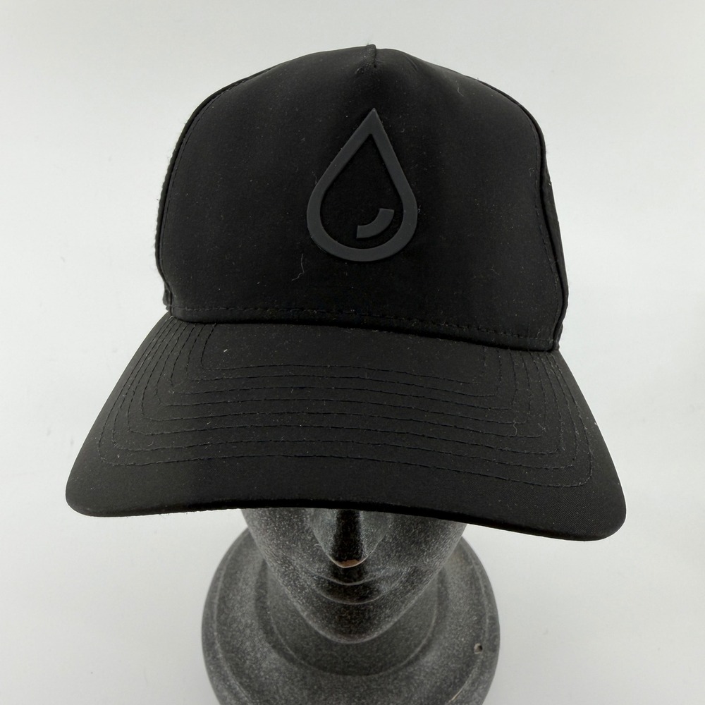 Rinsed Performance Snapback Hat Black Perforated Mesh Logo Cap OS RN 140626